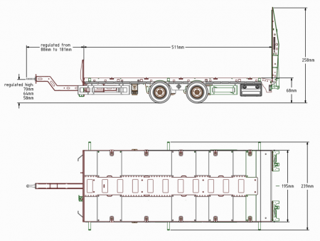 Preview: FM Tandem Tieflader für Schwertransporte 1:14